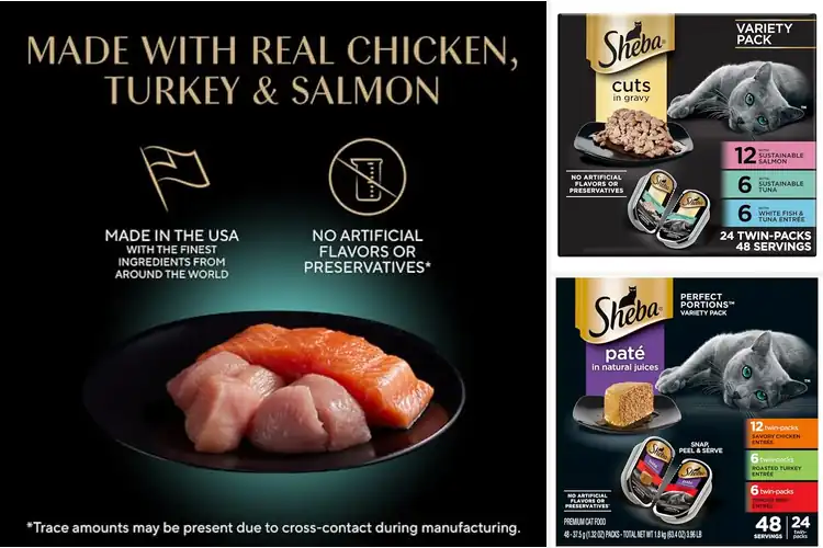 Detailed view of Best Sheba Wet Cat Food with Real Meat for Picky Eaters